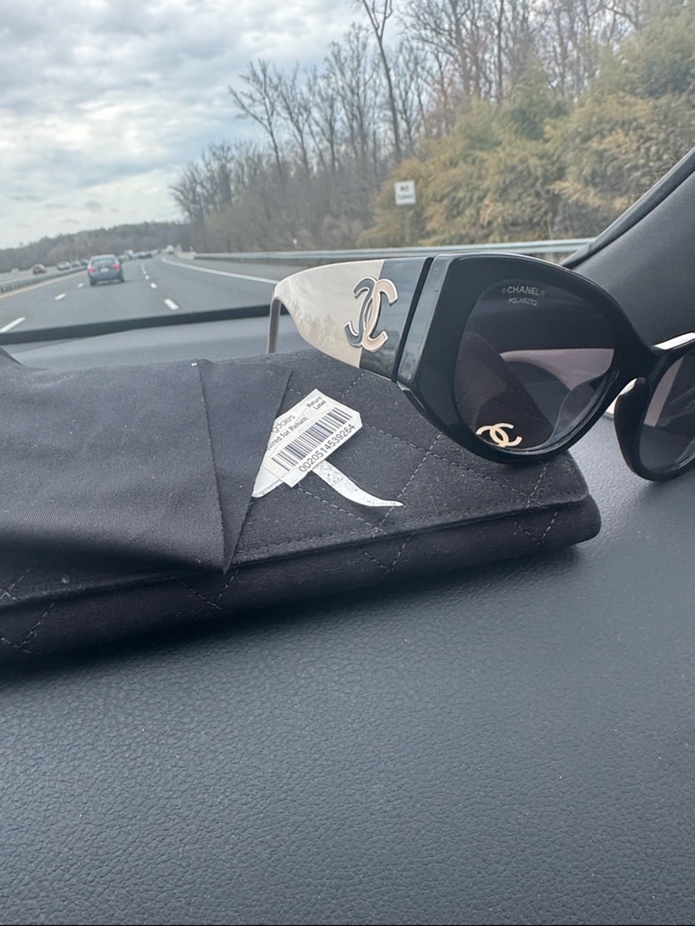 CHANEL Black Sunglasses with Gold accents  2025 like new